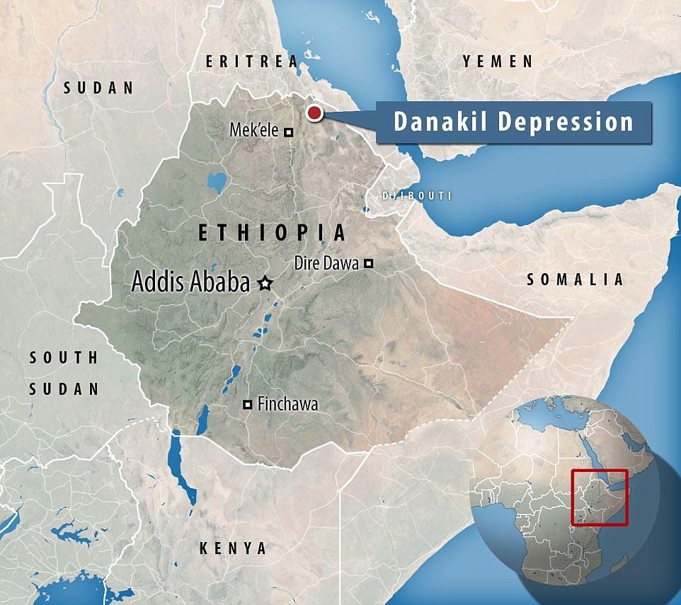 danakil unyogovu Ethiopia ramani