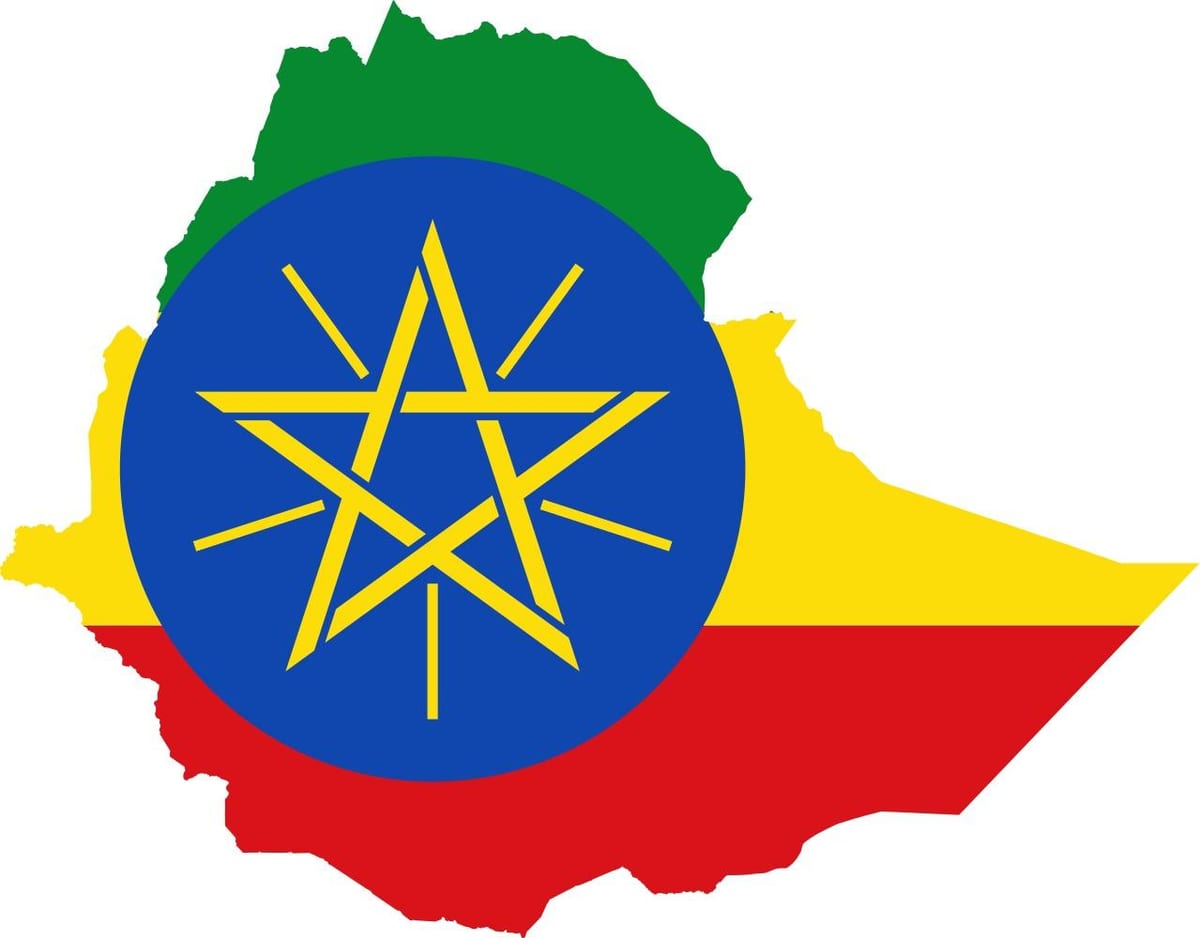 ramani ya Ethiopia bendera