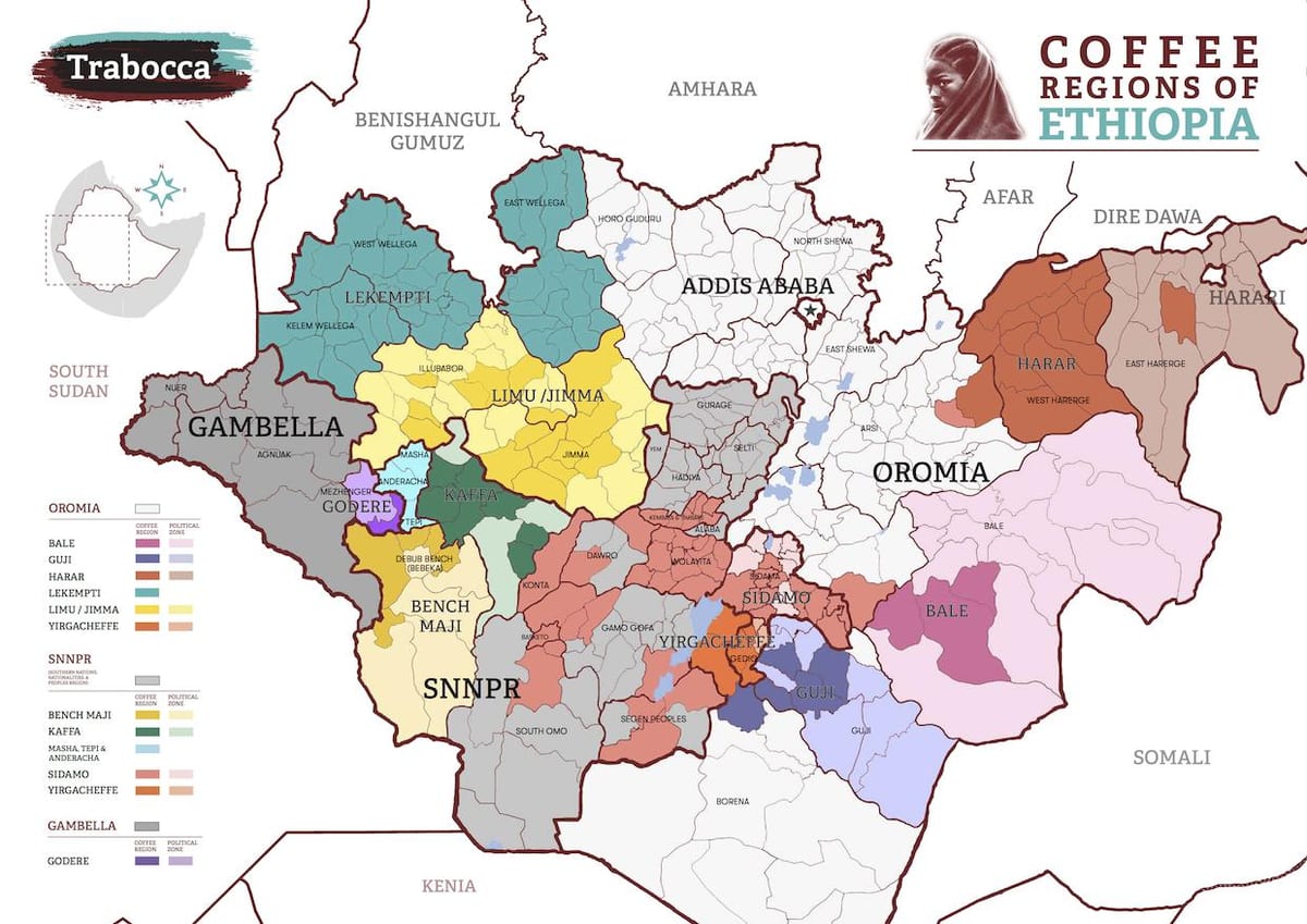ramani ya Ethiopia kahawa