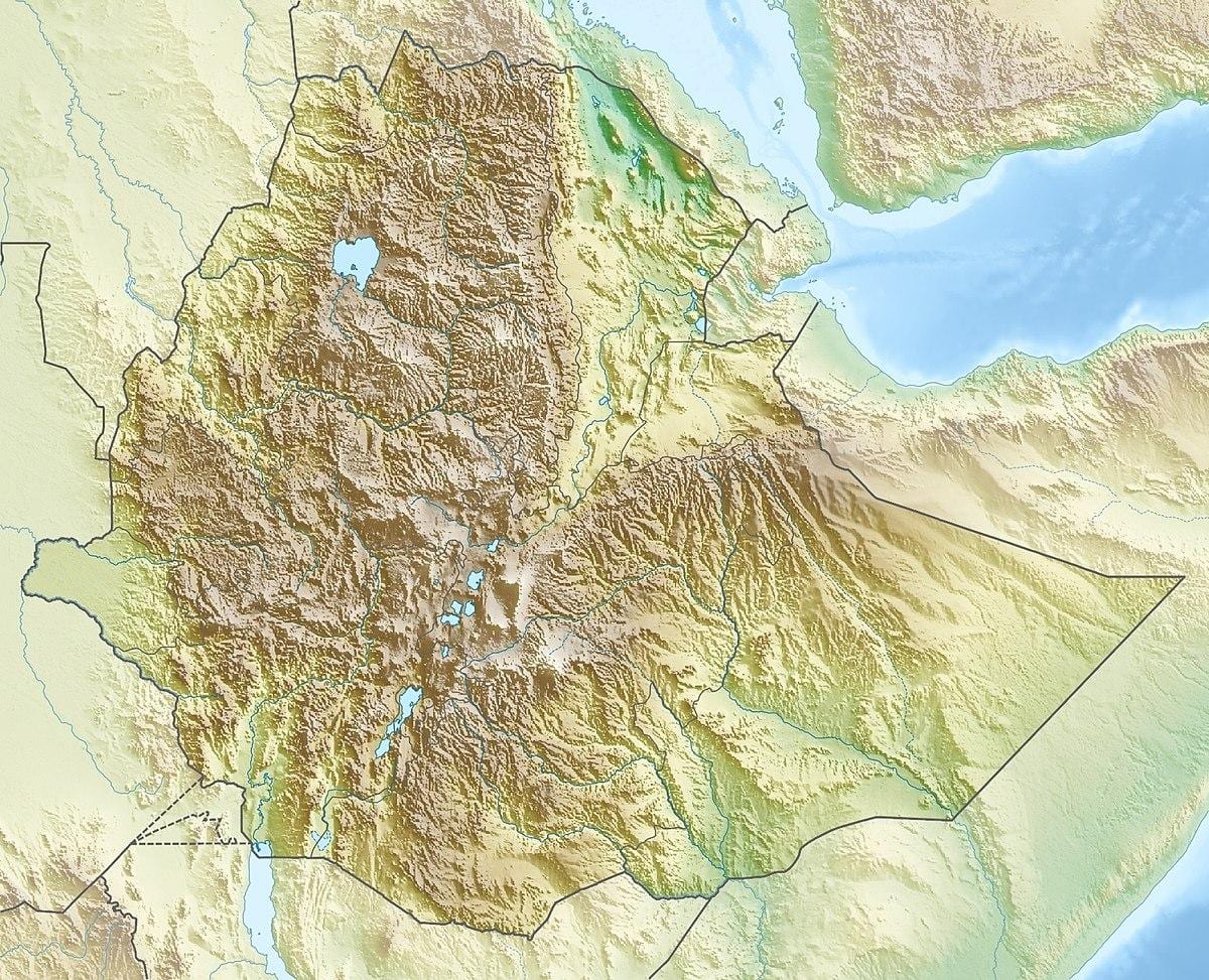 ramani ya milima ya Ethiopia