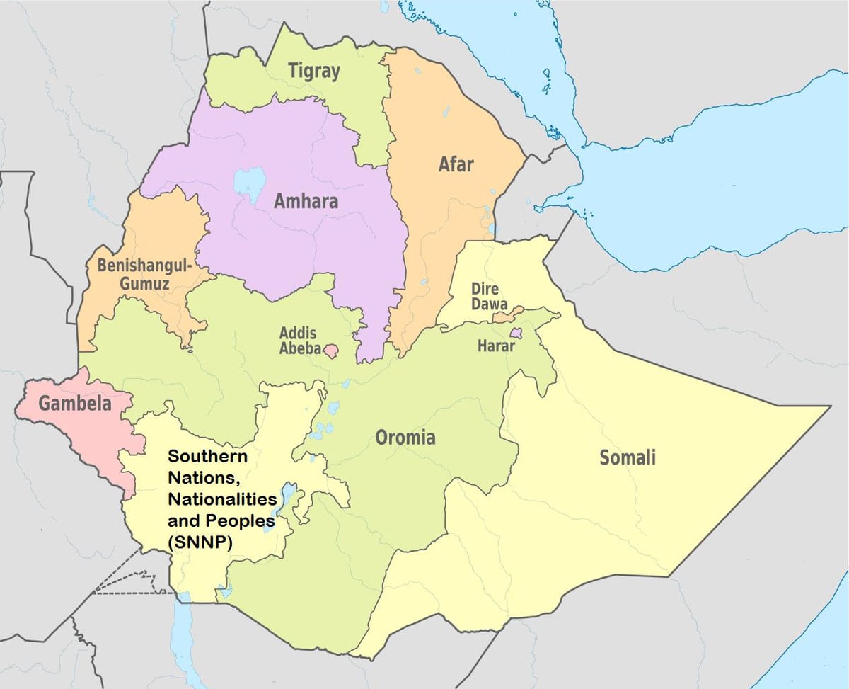 Ethiopia nchi ramani