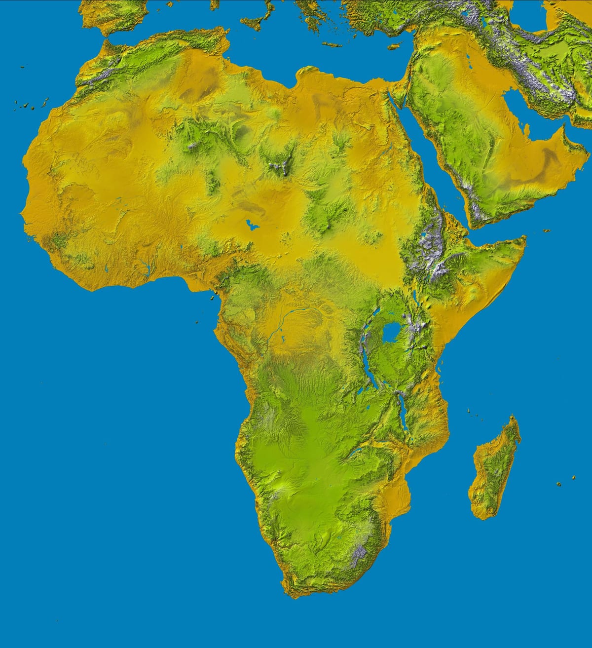 ramani ya nyanda za Ethiopia juu ya dunia