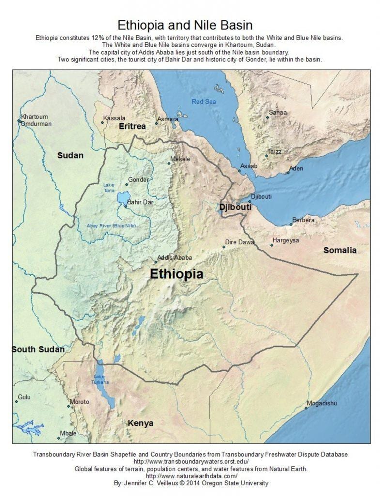 Ethiopia plateau juu ya ramani