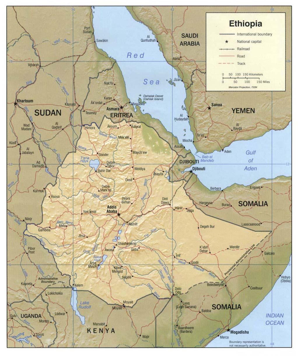 ramani ya Ethiopia ramani ya 1980