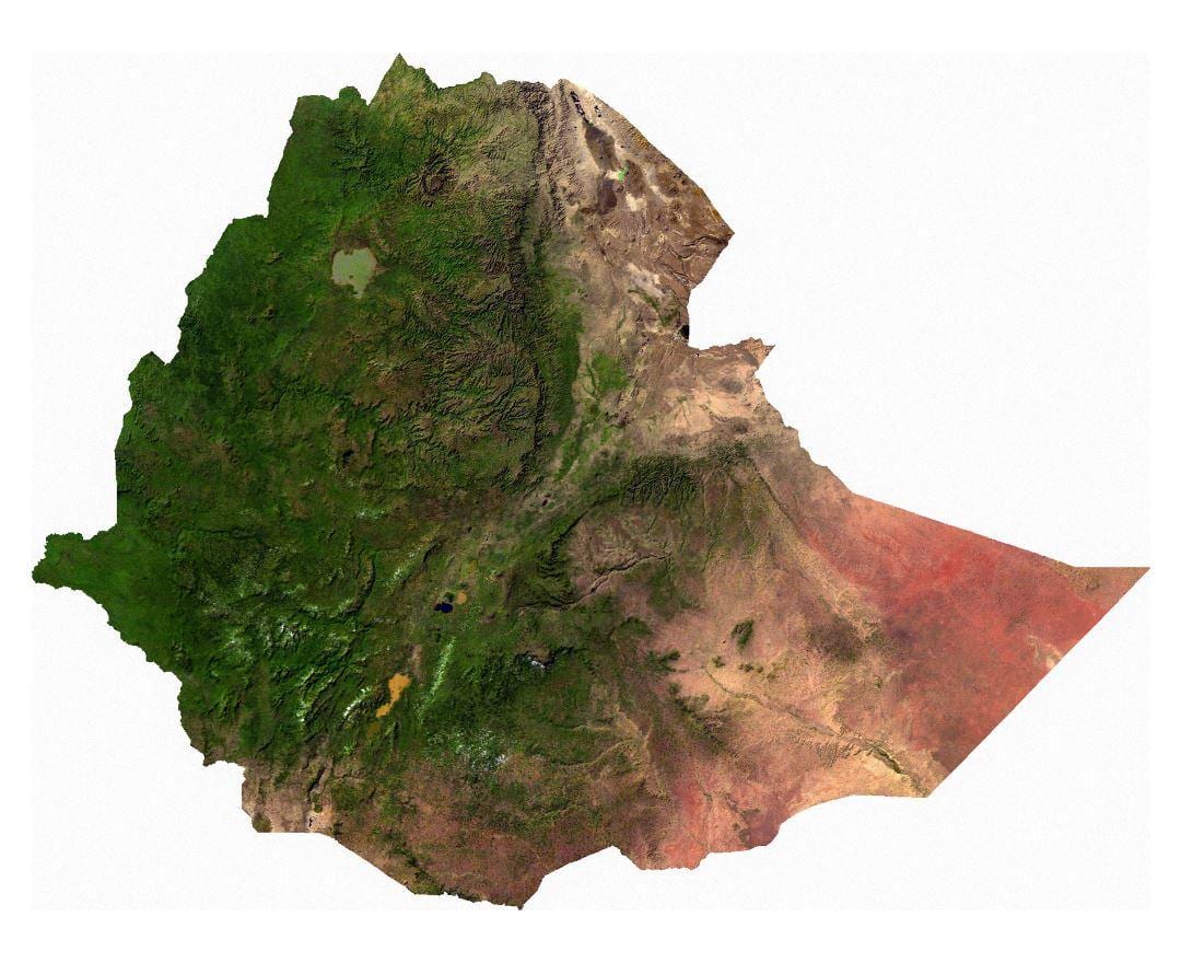 Ethiopia satellite map