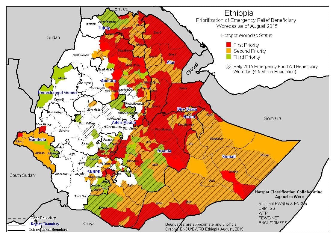 ramani ya Ethiopia ukame