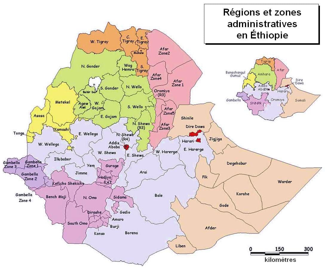 ramani ya Ethiopia utawala
