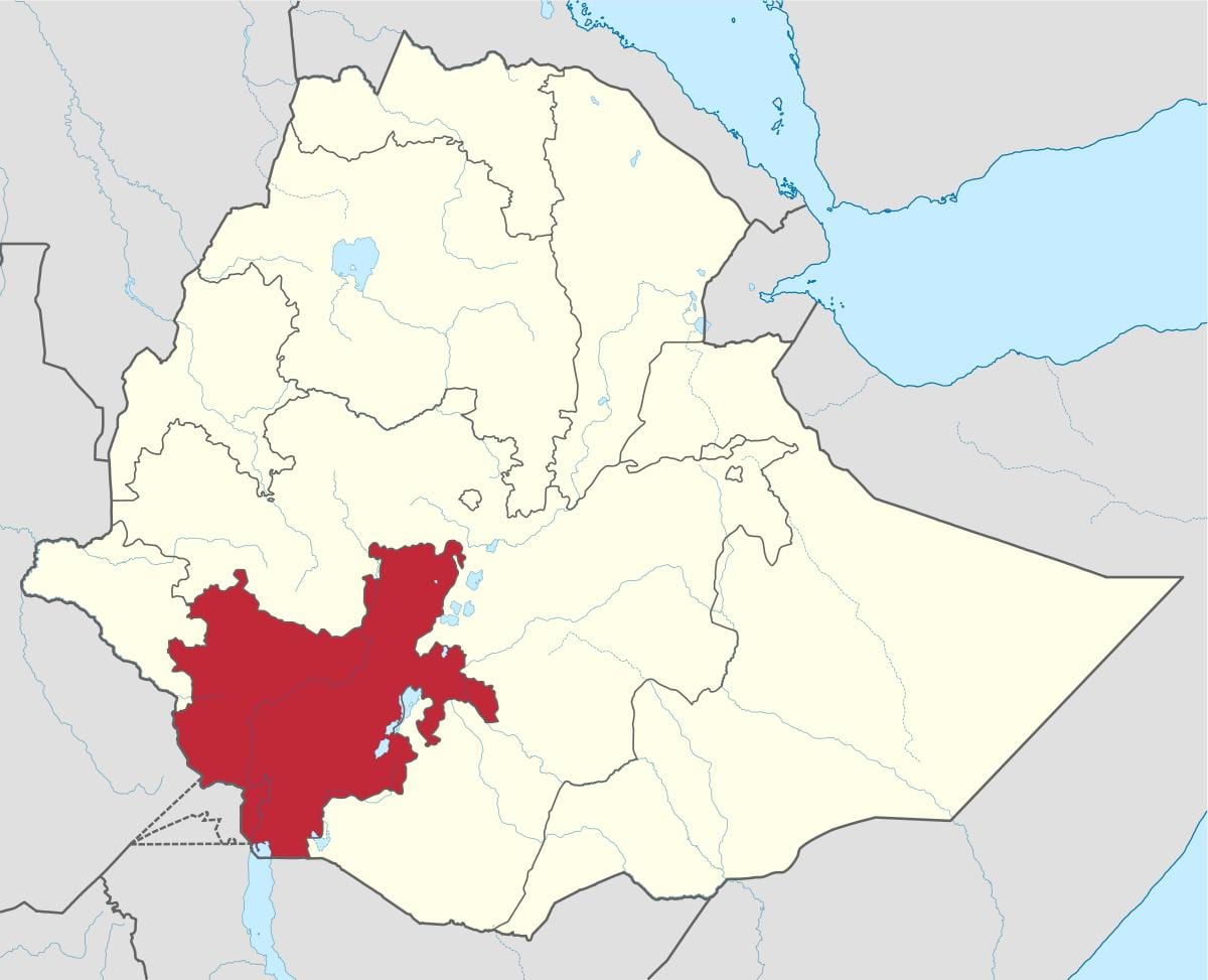 ramani ya afrika ya Ethiopia
