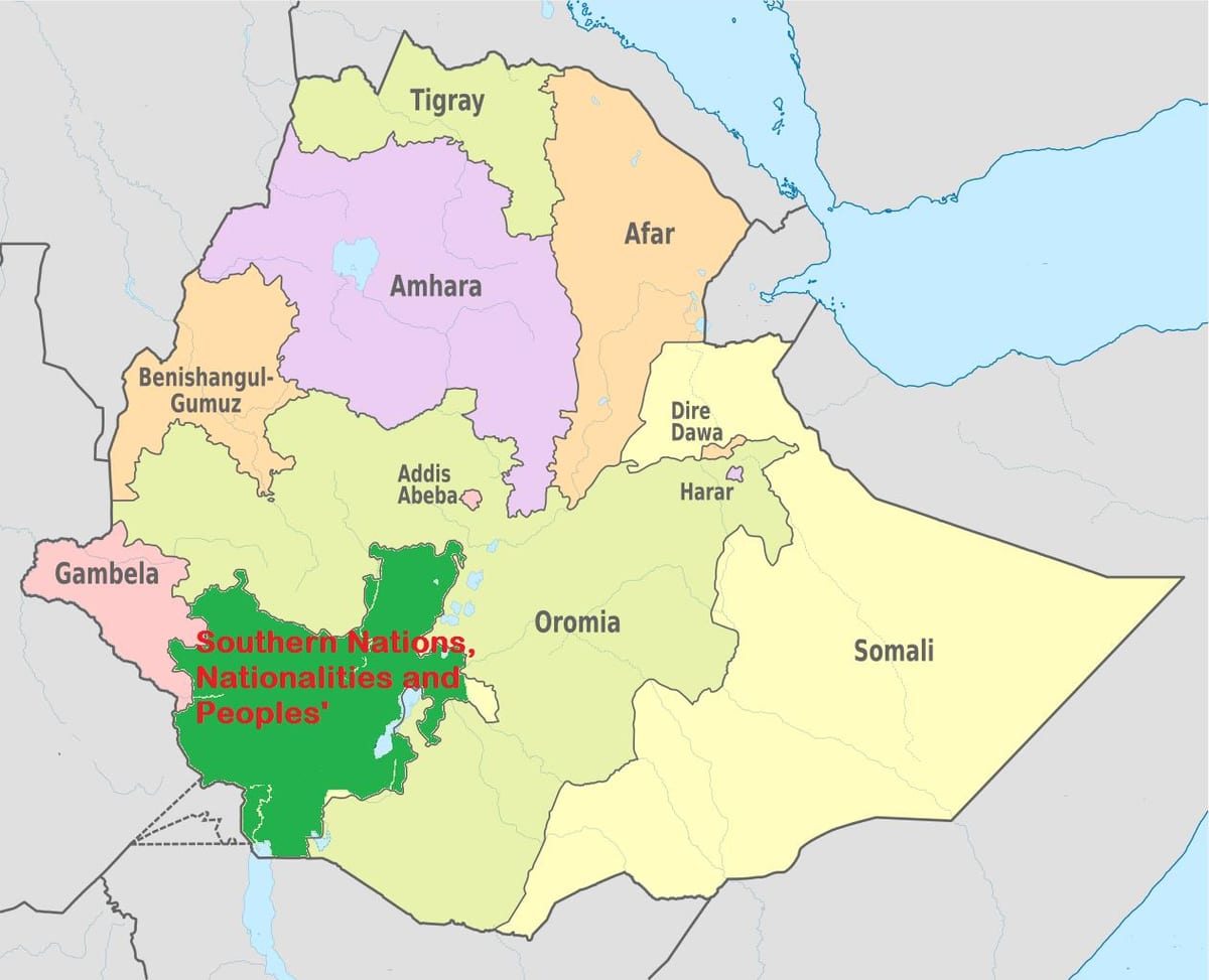 ramani ya snnpr Ethiopia