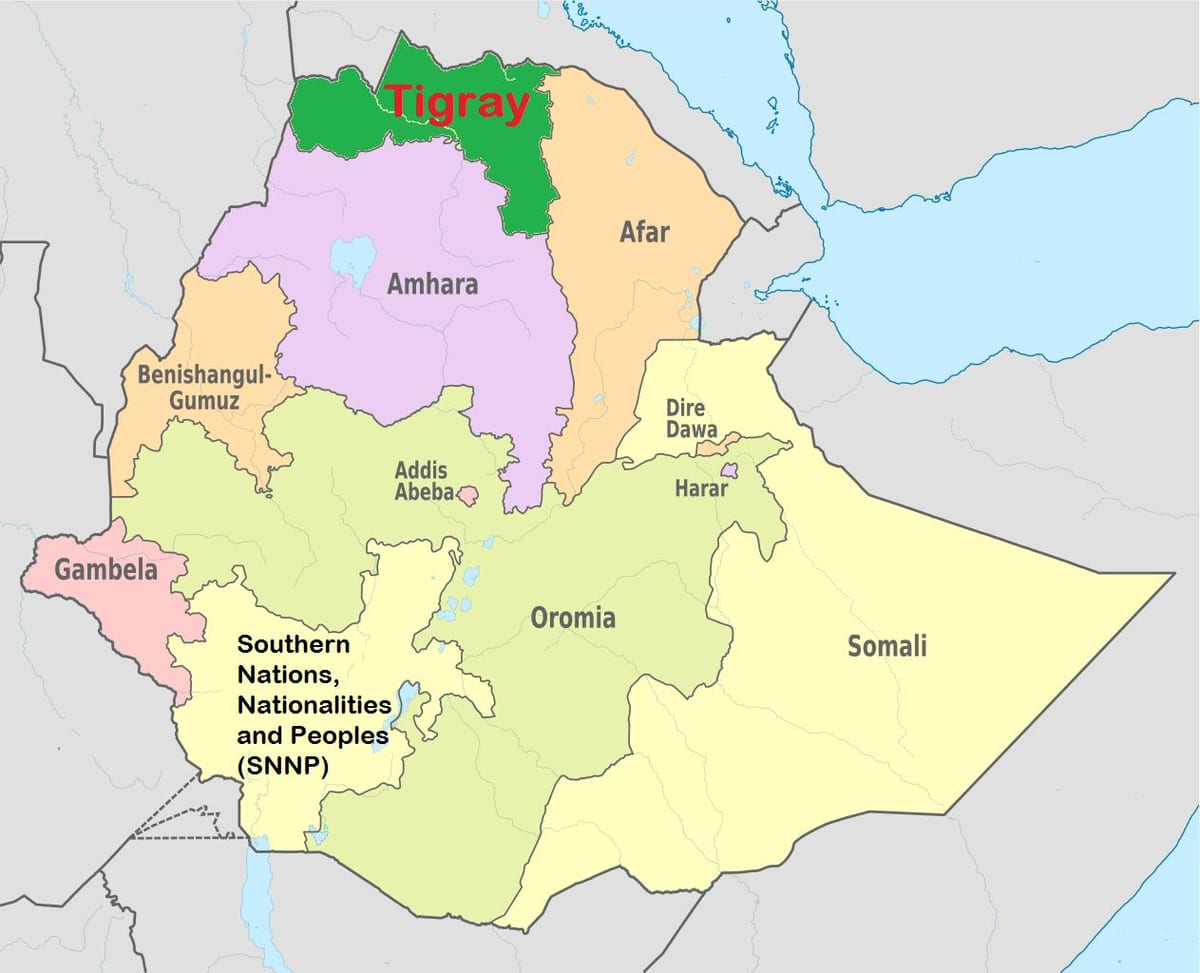 Ethiopia, tigray ramani