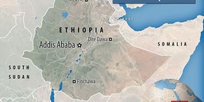 Danakil unyogovu Ethiopia ramani