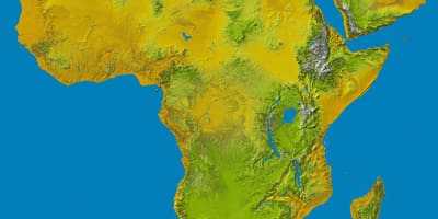 Ramani ya nyanda za Ethiopia juu ya dunia