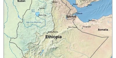 Ethiopia plateau juu ya ramani