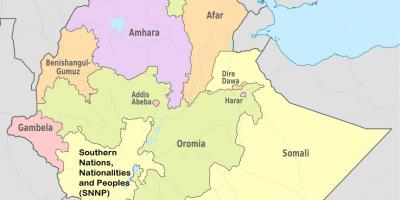 Ethiopia mkoa wa mataifa ramani