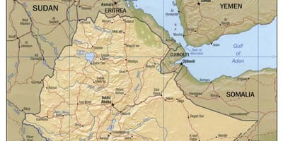 Ramani ya Ethiopia ramani ya 1980
