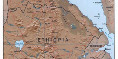 Ramani ya kaskazini mwa Ethiopia