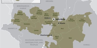 Ramani ya oromia mkoa katika Ethiopia
